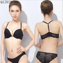 Высокое качество, Женский комплект с бюстгальтером, сексуальный y-образный ремешок, застежка спереди, Женские сексуальные комплекты кружевного белья, розовый/черный/белый