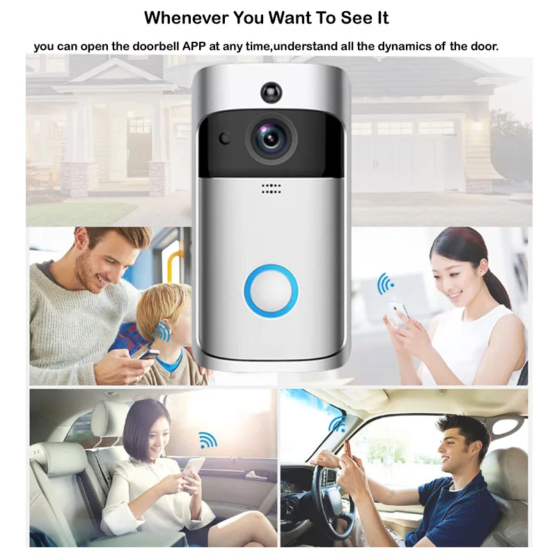 Wifi дверной звонок камера Smart Wi Fi видеодомофон видео Звонок для квартиры ИК