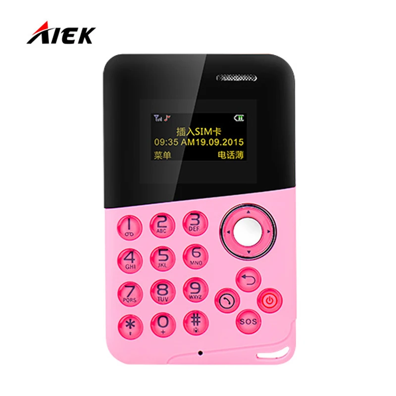Newest Mini Card Phone AIEK AEKU M8 Low Radiation Bluetooth Message Color Screen Childrens Pocket Cell