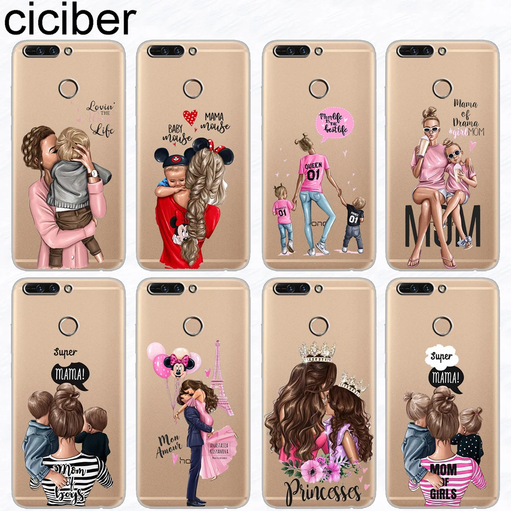 

ciciber Super Mom Boy Phone Case for Honor 8X 7A 8 Pro 8C 6X Soft Silicone Cover for Honor Note 10 9 Lite Play V10 V9 Funda Capa