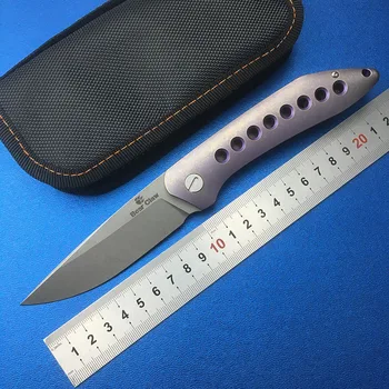 

LEMIFSHE FLYING SHARK s35vn blade Titanium Handle Flipper folding knife Outdoor Camping EDC tools Hunting Hiking pocket knives