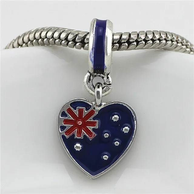 Buy 6 countries national flag pendant fit Pandora
