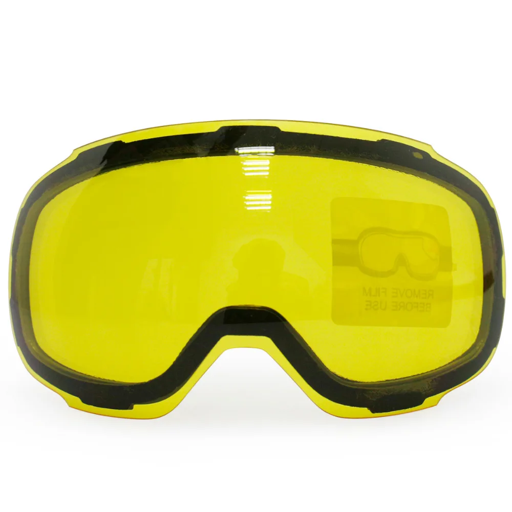Original Yellow Graced Magnetic Lens for ski goggles GOG 2181 anti fog UV400 spherical ski glasses