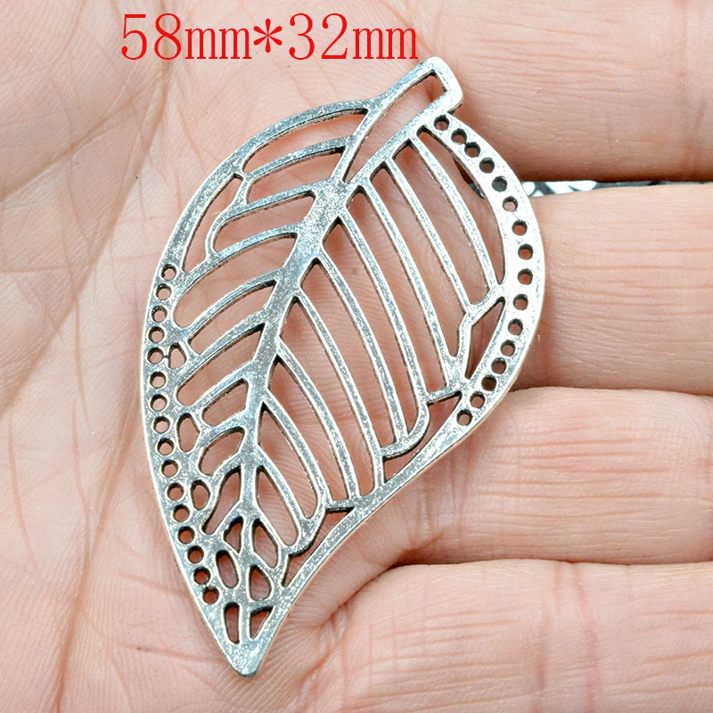 

FLTMRH 2PCS 58*32mm Pendant Branch Branch Leaf Charm Pendants For Jewelry Making Antique Silver Big Branch Charm