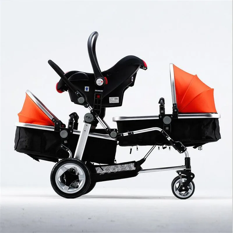 poussette jumeaux avec 2 siege auto