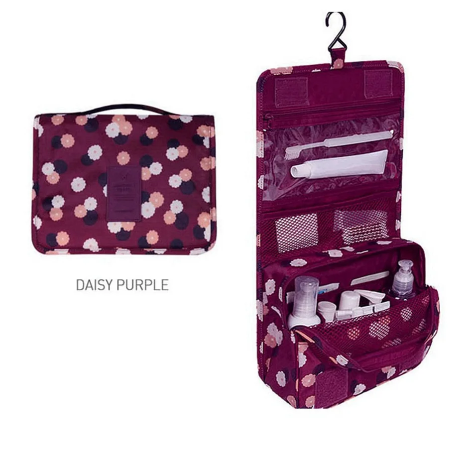 UOSC подвесная косметичка для путешествий, женская косметичка на молнии, сумка для макияжа из полиэстера, вместительный чехол для макияжа, сумка-Органайзер для хранения, сумка для ванной - Цвет: Purple