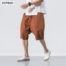 Новые льняные шорты мужские модные повседневные летние мужские шорты мужские свободные шорты сплошной цвет плюс размер M-5XL 3 цвета