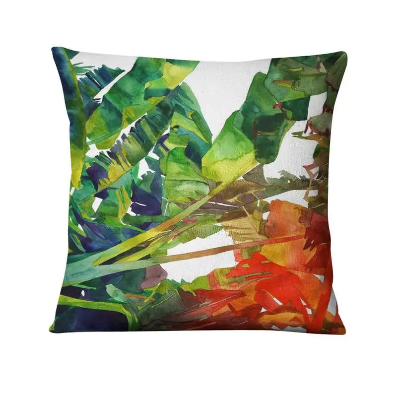 grey cushions Tropical Palm Leaf Digital Printed Pillowcase Green Plant Cushion Decorative Pillow Home Decor Sofa Throw Pillow 45*45cm large floor cushions Cushions