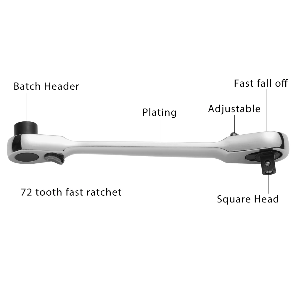 1 шт. 1/" двойной головкой квадратный разъем гаечные ключи для шестигранных бит гаечный ключ с храповым механизмом отвертка 72-зубчатой ручной инструмент