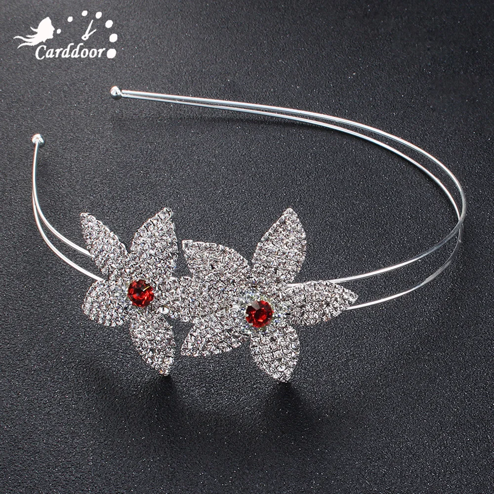 

Carddoor Beautiful Crystal Rhinestones Crown Tiara Flower Pattern Girls Headband Hair Jewelry Wedding Bridal Prom Accessories