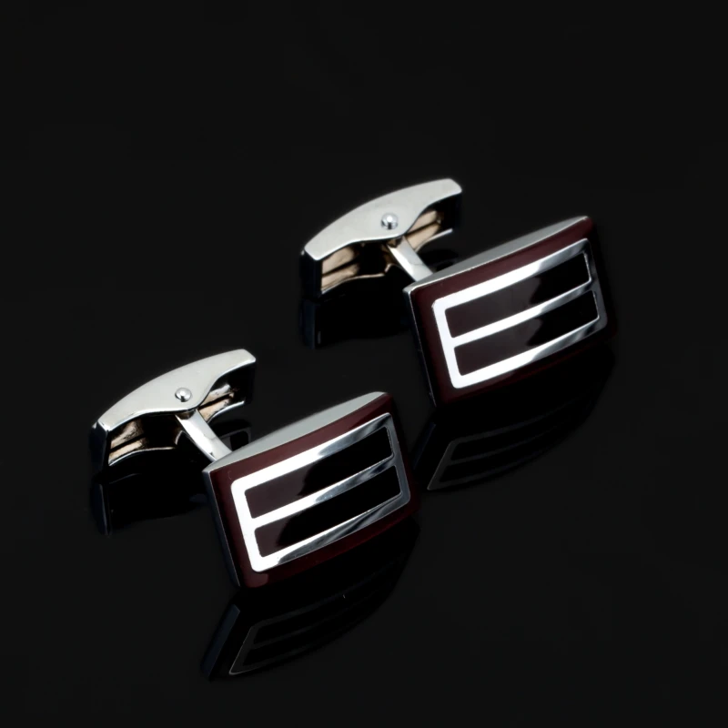 

Luxury Fashion cufflinks for mens Brand cuff buttons Stainless Steel red enamel cuff links High Quality abotoaduras Jewelry