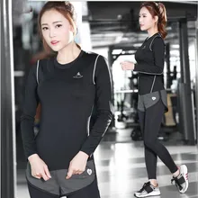 Топ Для женщин Бег Костюм для занятия йогой дышащий спортивный костюм женский спортивная Бег Упражнение Фитнес Обучающий набор