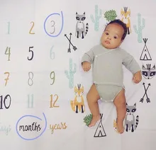 Buy Drop Ship Newborn Baby Blanket For Photos Fox Background Photography Monthly Growth Milestone Numbers Props Stroller Cover baby Free Shipping