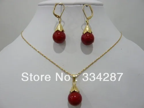 5 colors for choose 12mm shell pearl pendant Necklace earring set | Украшения и аксессуары