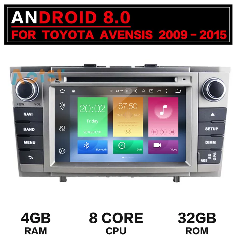 Cheap 7"8 Core Android 8.0 Car CD/DVD Player Stereo GPS Navigation Car Radio For Toyota Avensis T27 2009 2010 2011 2012 2013 2014 2015 4