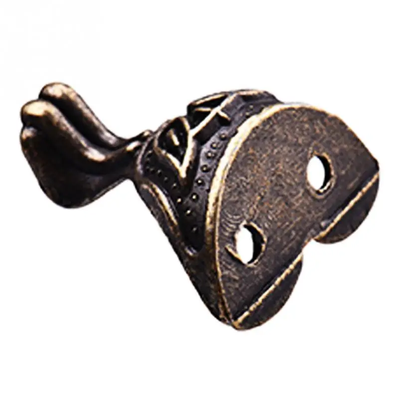 4Pcs/set Antique Alloy Jewelry Furniture Leg protector Gift Box Wood Case Decorative Feet Leg Corner For Furniture