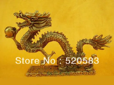 

Chinese Bronze Brass Dragon Figurine Statue Long 13cm