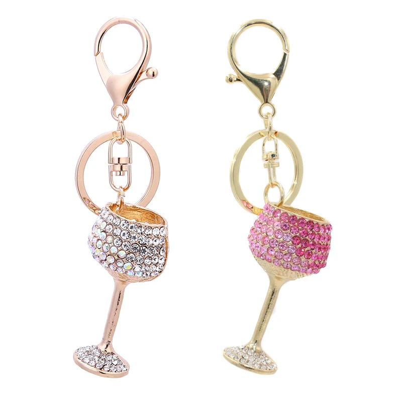 2019 New Wine Glass Keychain Lightweight Alloy Rhinestone Pendant for Cellphone Bags Key CX17 | Украшения и аксессуары
