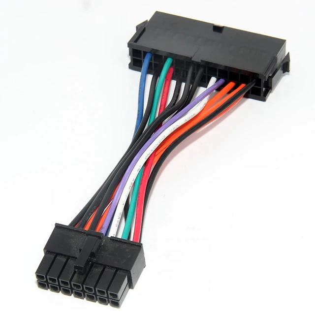 10pcs/lot ATX 24pin to 14pin Adapter Power Cable Cord for Lenovo for IBM Q77 B75 A75 Q75 motherboard 18AWG 10cm short