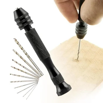 

2019 Hand Drill Bits 10 In 1 Drill Bit Tools Hand Hole Punch Kit Repair Tools Alloy Steel Woodworking Mini Twist Drill Bit Set