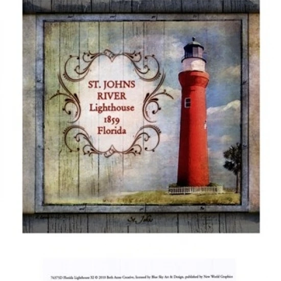 Florida Lighthouse XI Poster Print by Beth Anne Creative (10 x 13)