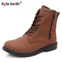 Kyle Keith Men Boots Comfortable Black Brown Winter Warm Waterproof Designer Side Zipper Mens Leather Ankle Boots