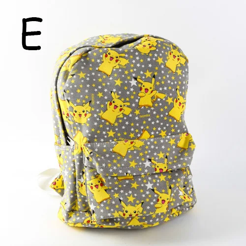 Рюкзак унисекс Pokemon Go, парусиновая школьная сумка для подростков с рисунком Пикачу, школьный рюкзак на плечо, дорожные сумки, Mochila 9 видов стилей - Цвет: E