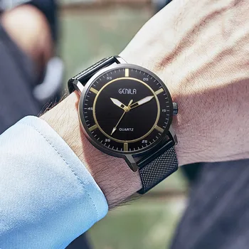 

Men's watch clock top brand sports Fashion casual Simple quartz business Womens Gold Quartz Stainless Steel Wrist automatic H5