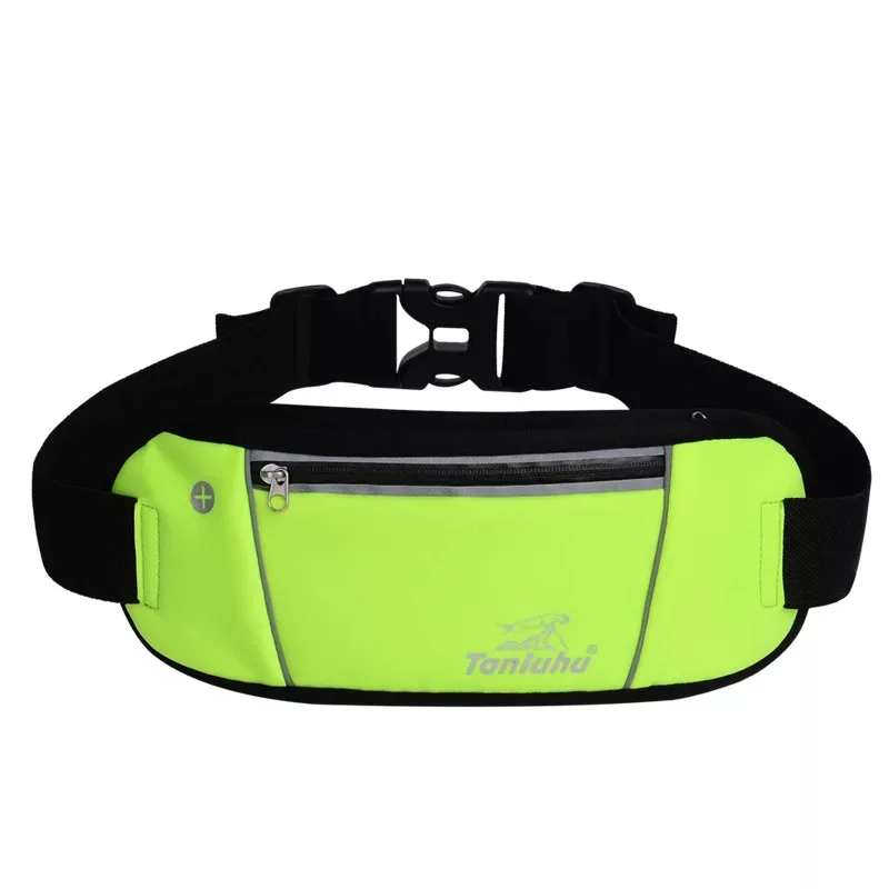 Мягкая Водонепроницаемая поясная сумка для бега, нейлоновая сумка для бега, сумка для телефона, для прогулок, велосипедная сумка для спорта, с наушниками, WX105 - Цвет: Green
