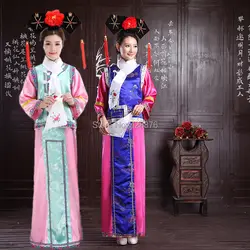 Династии Цин высококачественный костюм принцессы Hanfu древний Королевский Флаг Одежда Женская Косплэй маньчжурской суд платье Longue Халат