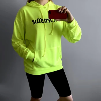 

2019 Spring Autumn New Casual Sweatshirt Trendy Loose Pocket Streetwear Hooded Long Sleeve Womens Tops