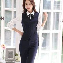 Формальные единые Дизайн сезон: весна–лето Профессиональный Бизнес Костюмы жилет+ Брюки для девочек Для женщин Пиджаки для женщин дамы Брючные Комплекты Женские Брюки для девочек ПИФов