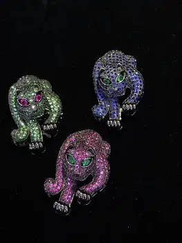 

Rainbow CZ Micro Crystal Pave Diamond Pendant 30-60mm Monkey Head carved Jewelry Focal silver gold gunmetal stone beads 1pcs