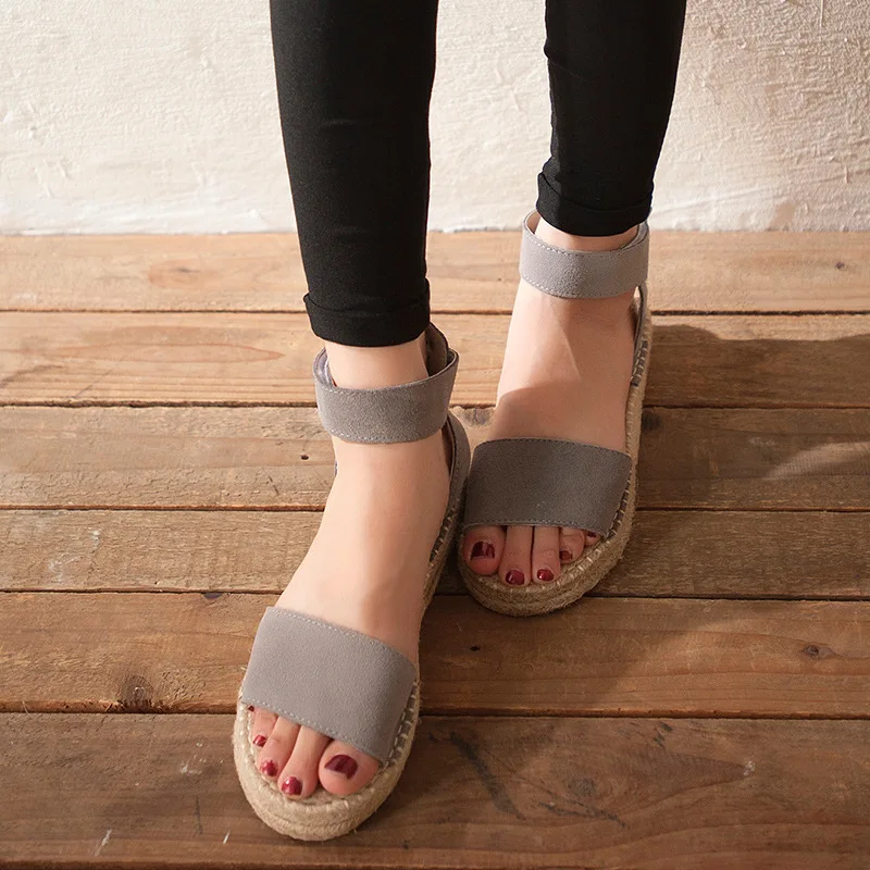 straw platform sandals