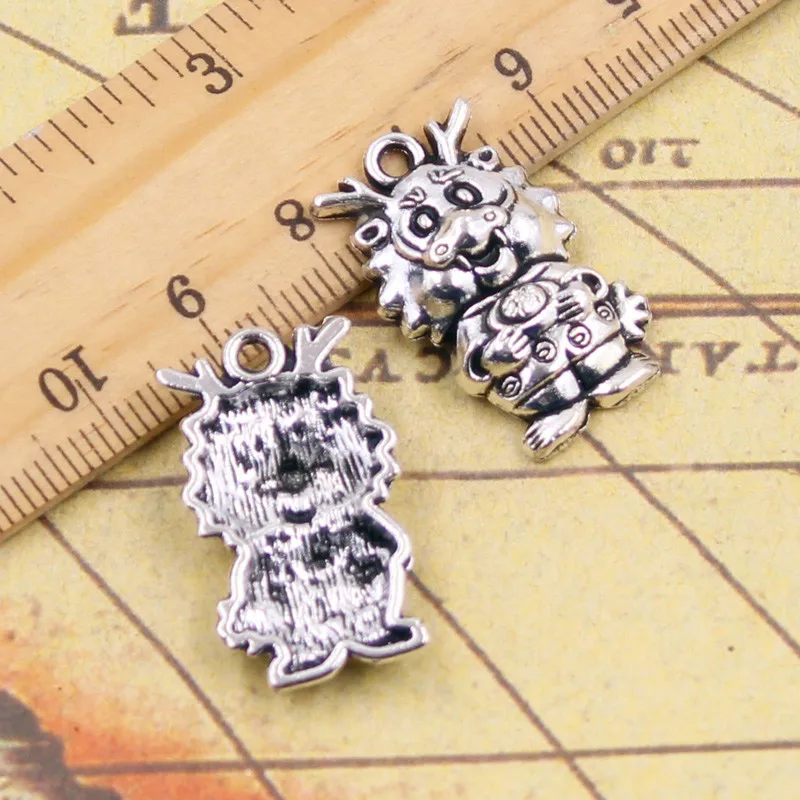 10pcs Charms China loong dragon 27*16mm Tibetan Silver Plated Pendants