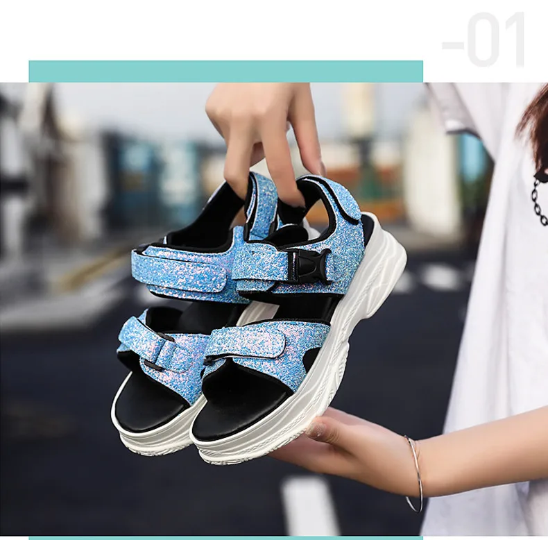 Women Sandals 2019 New Female Shoes Woman Summer Wedge Comfortable Sandals Ladies Slip-on Flat Sandals Women Sandalias (9)