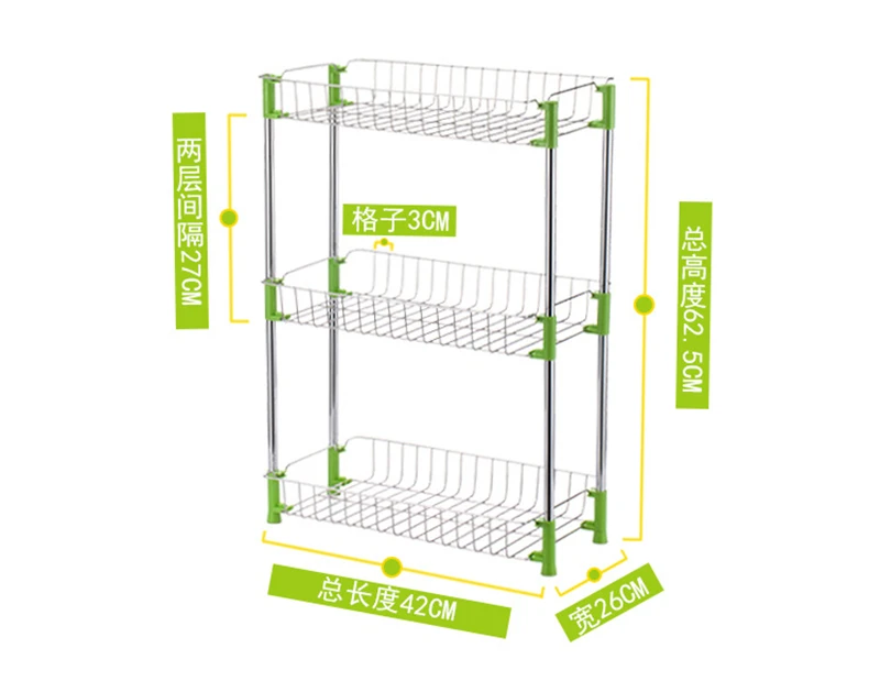 Креативный трехслойный квадратный стеллаж для хранения многоцелевой посуды кухонные принадлежности для овощей и фруктов