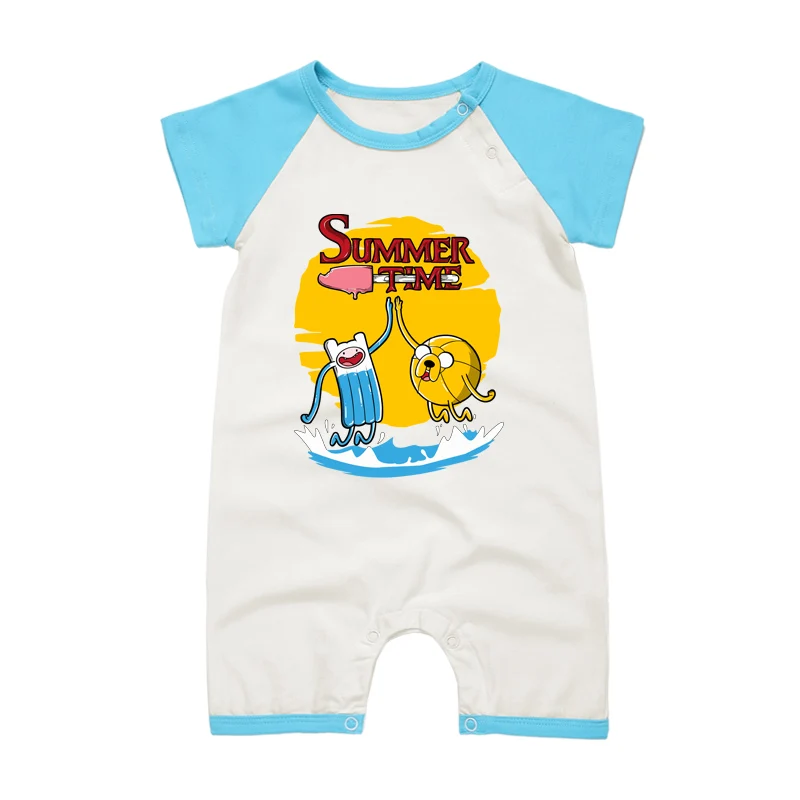 Детский комбинезон, комплект одежды из мультфильма «Финн и Джейк», милый комбинезон для маленьких мальчиков, короткий рукав для новорожденных, комбинезоны для девочек