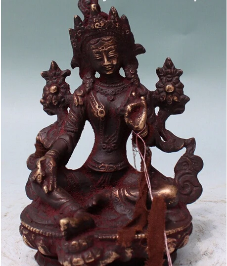 Collection Old Temple Black iron pure copper carved Buddha Bracelet