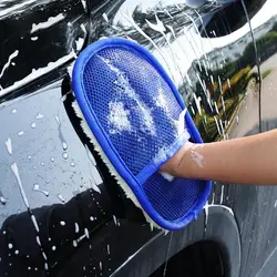 Шерсть-как полировка воском автомобиль-моющиеся перчатки двухсторонние перчатки автомобиль-чистящие средства