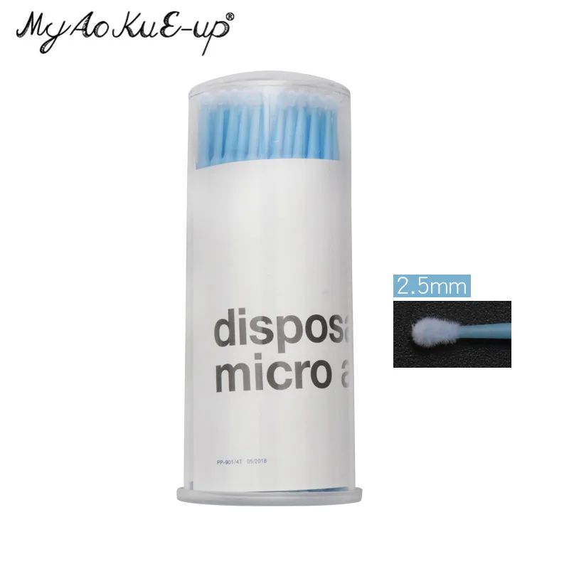 Light Blue Large 100 шт./баррель Макияж Щетка для ресниц Microbrush мини кисти расширение одноразовые карандаше-аппликаторе Аппликаторы тушь для ресниц кисти - Handle Color: Light Blue Large