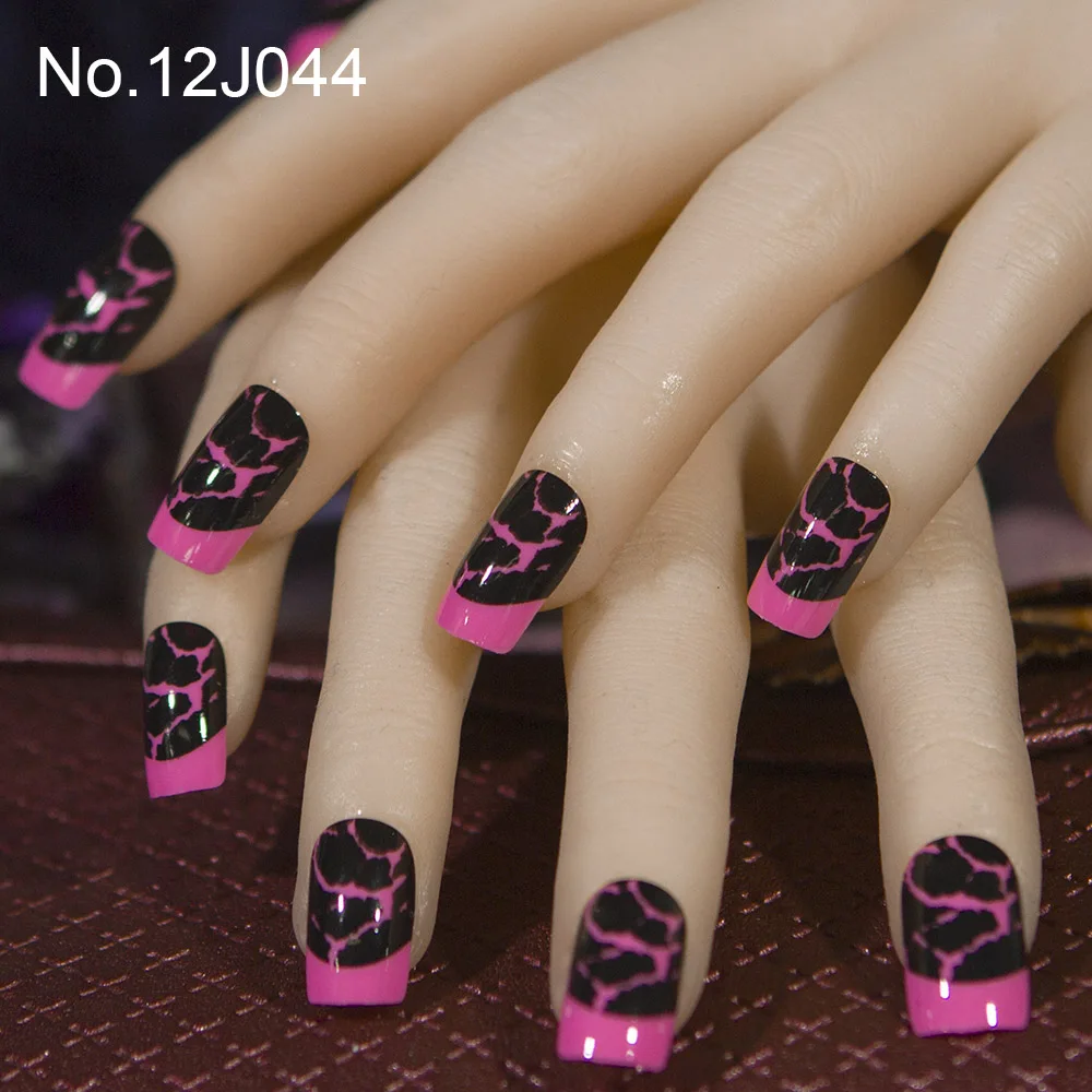 

Fashion 24pc/set 10 Sizes Fake Nails Full Cover French False Nail Tips With Double-Sided Nail Adhesive Sticker 12J044