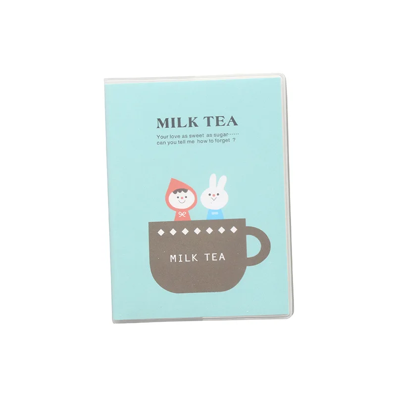 Korea stationery warm milk tea time portable PVC Notepad cartoon diary notebook Mini Samll Kawaii Vintage Retro Notepad Korea stationery warm milk tea time portable PVC Notepad cartoon diary notebook Mini Samll Kawaii Vintage Retro Notepad