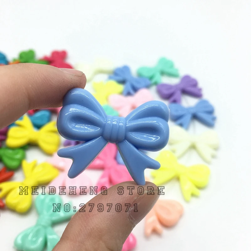 Acrylic Candy Colorful Butterfly For Jewelry Making Bowknot Beads DIY Kid Craft Needlework Accessories 29x23mm