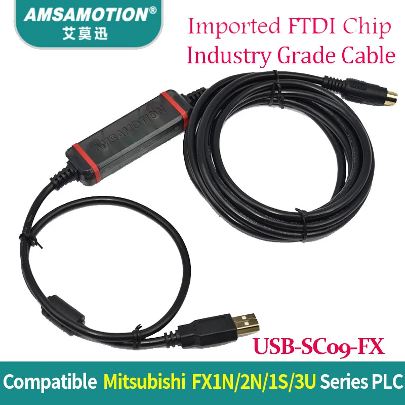 USB-SC09-FX для Mitsubishi PLC Кабель для программирования FX0N FX1N FX2N FX0S FX1S FX3U FX3G серии Связь кабель - Цвет: FTDI Chip Type