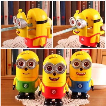 

Learning stationery Healer fine cartoon little yellow man Precious Milk Dad cranked pencil sharpener machine roll student
