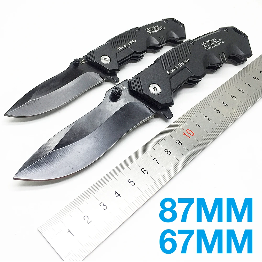 BMT 217 Folding 7Cr17 Black Steel Combat Knife Camping Hunting Tactical Survival Knives Aluminum Handle Outdoor