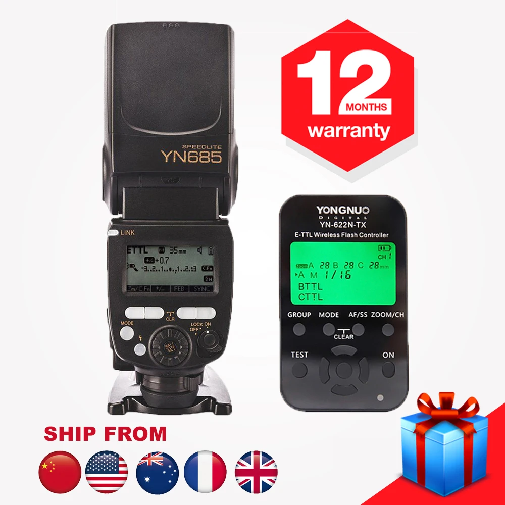 

YONGNUO YN685 YN-685N Wireless HSS iTTL Flash Speedlite + YN622N-TX YN622N-TX Controller For Nikon D5000 D5200 D5300 D7000 D7100