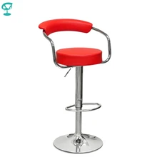 94132 Barneo N-91 эко-кожа красный стул кухонный стул барный стул с мягким сиденьем на газ-лифте высокий стул для барной стойки мебель для кухни кресло для мастера в Казахстан по России