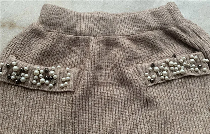 Cashmere knitted suits with skirt for women 7
